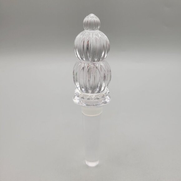 Mikasa Monterey Bottle Stopper Austrian Crystal Clear Glass Ribbed Tiered - Picture 3 of 6